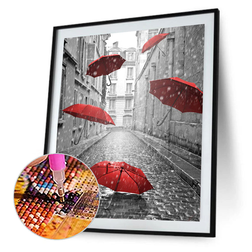 Red Umbrella - Full Square Drill Diamond Painting 30*40CM