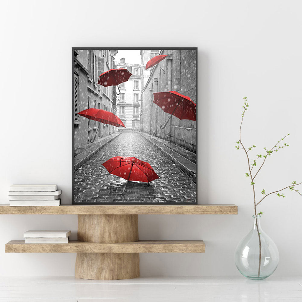 Red Umbrella - Full Square Drill Diamond Painting 30*40CM