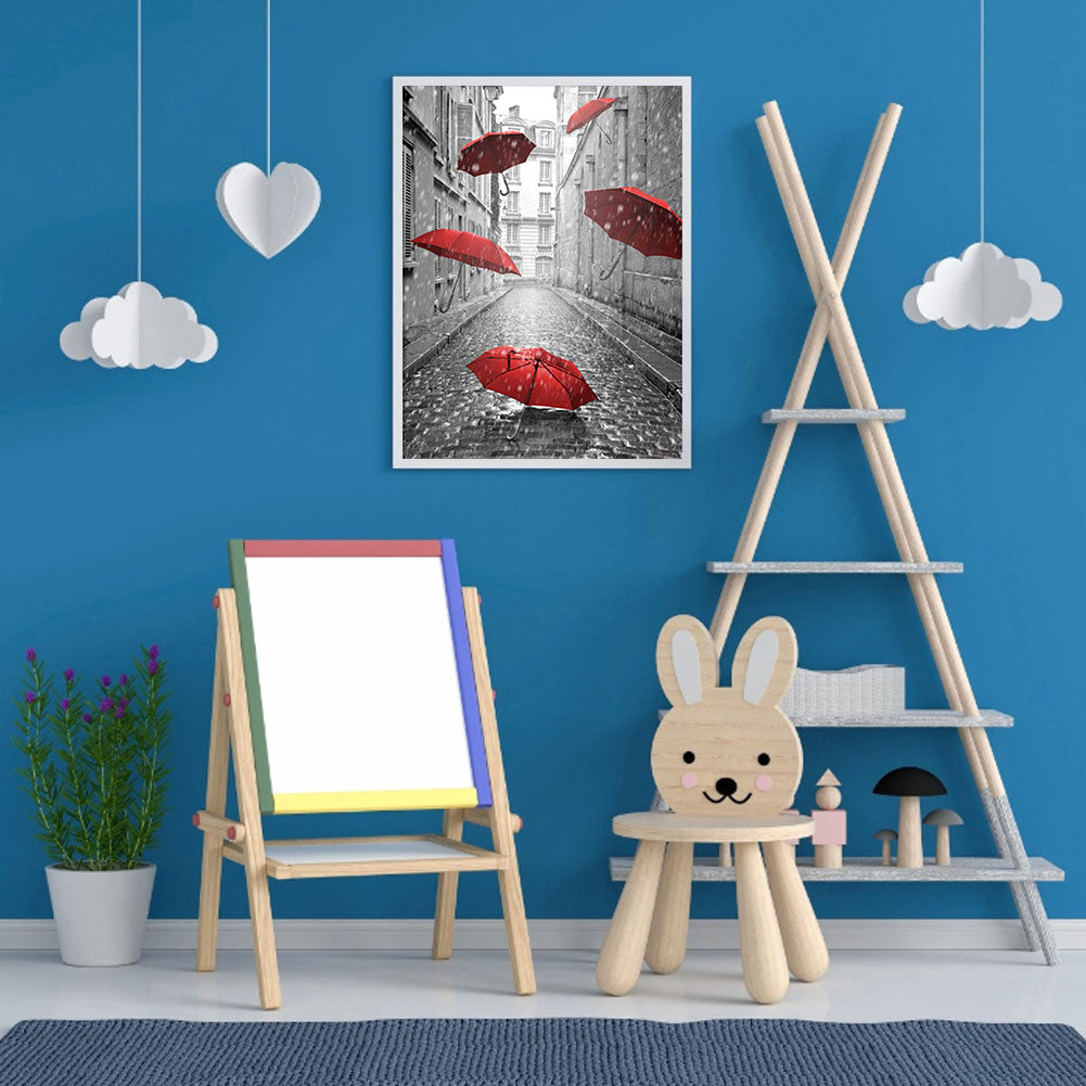 Red Umbrella - Full Square Drill Diamond Painting 30*40CM