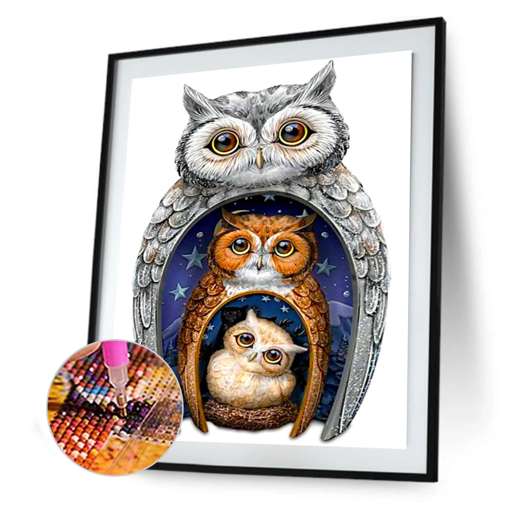 Owl - Full Square Drill Diamond Painting 30*40CM