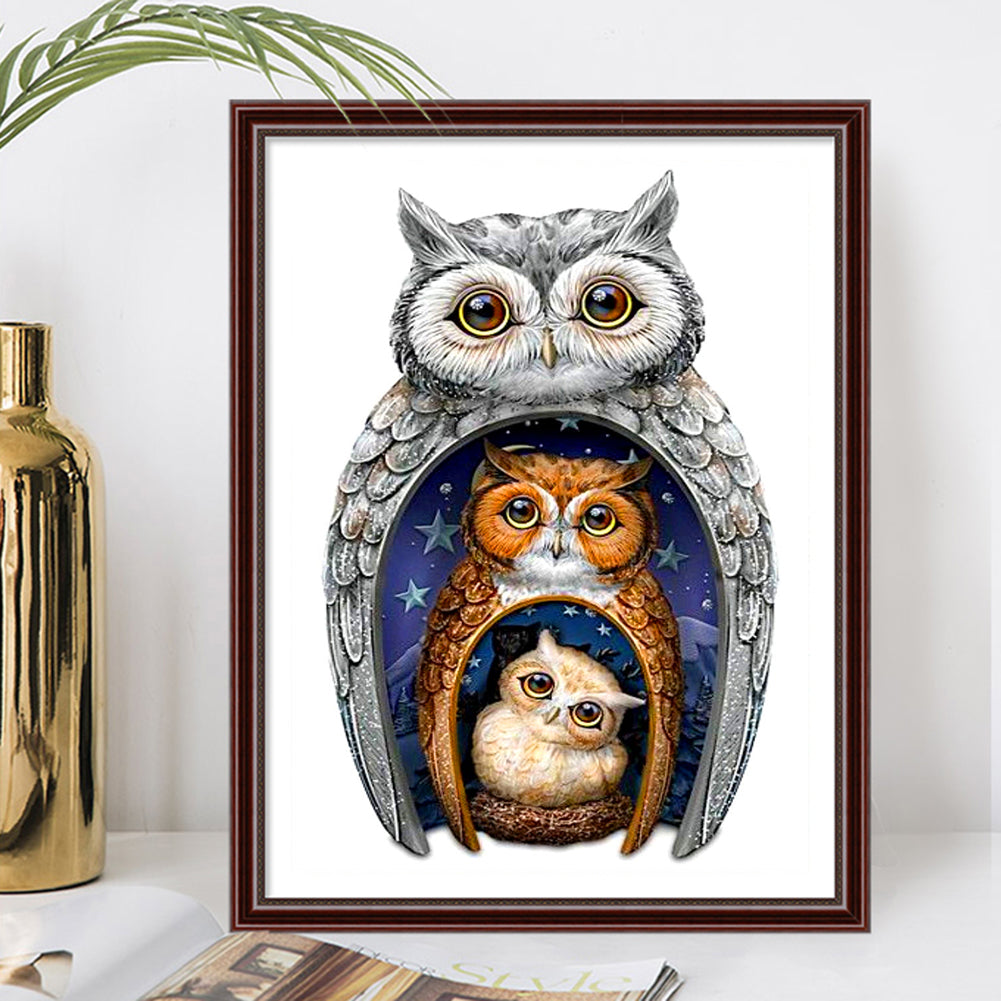 Owl - Full Square Drill Diamond Painting 30*40CM