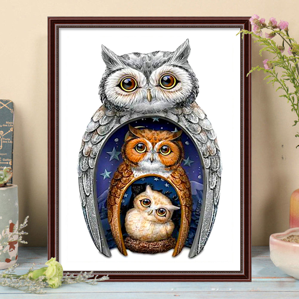 Owl - Full Square Drill Diamond Painting 30*40CM