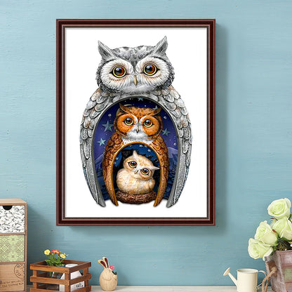 Owl - Full Square Drill Diamond Painting 30*40CM