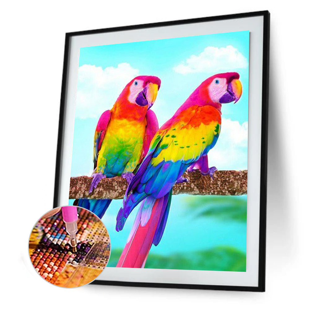 Two Parrots - Full Square Drill Diamond Painting 30*40CM