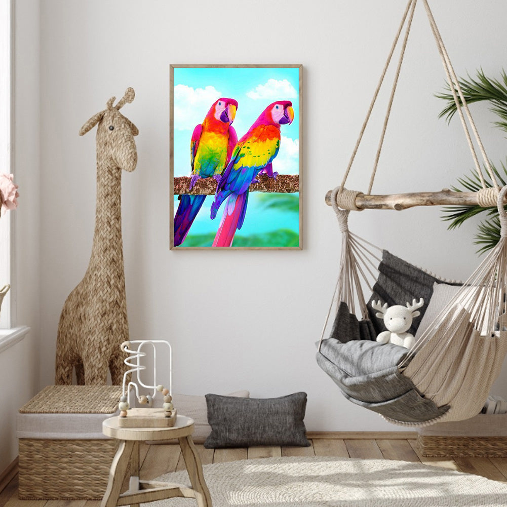 Two Parrots - Full Square Drill Diamond Painting 30*40CM