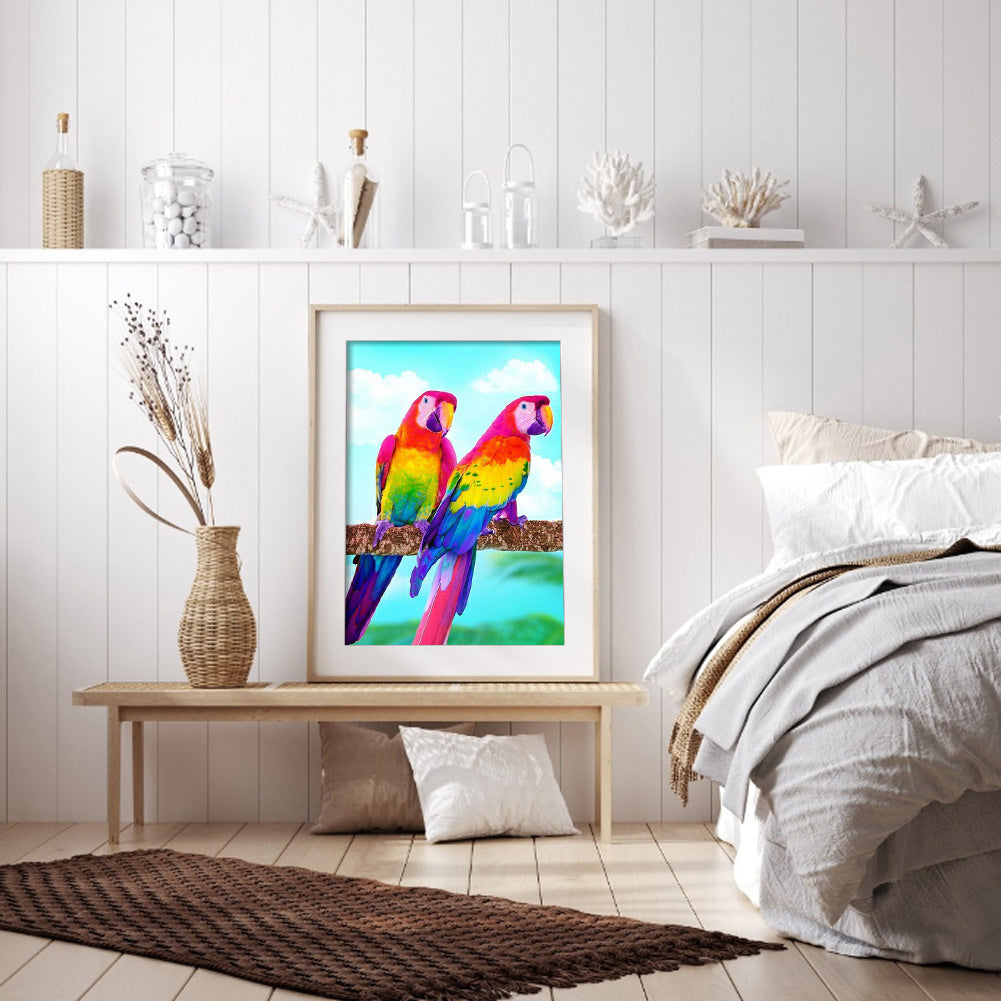 Two Parrots - Full Square Drill Diamond Painting 30*40CM