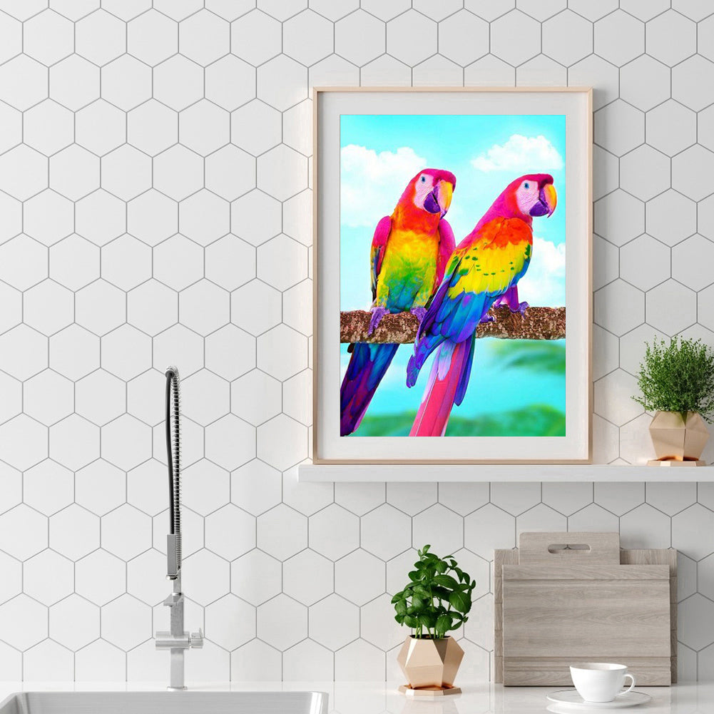 Two Parrots - Full Square Drill Diamond Painting 30*40CM