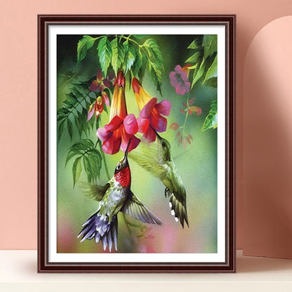 Bird Holding Flower - Full Square Drill Diamond Painting 30*40CM