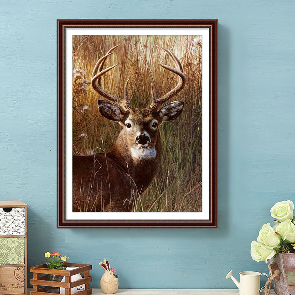 Deer Head - Full Square Drill Diamond Painting 30*40CM