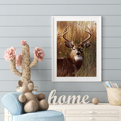 Deer Head - Full Square Drill Diamond Painting 30*40CM