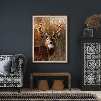 Deer Head - Full Square Drill Diamond Painting 30*40CM