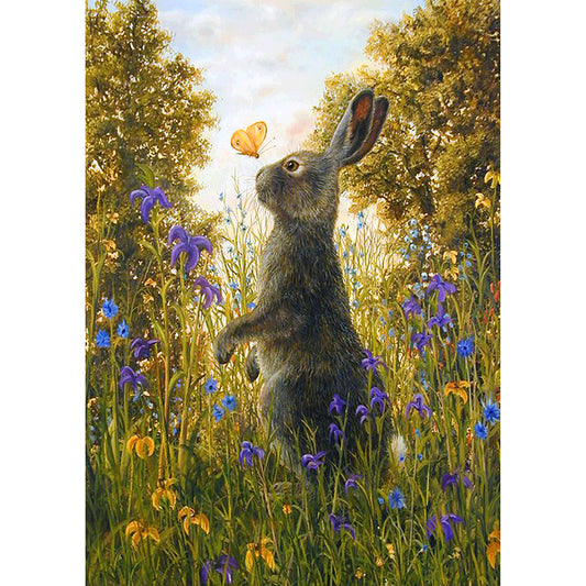 Little Grey Rabbit - Full Square Drill Diamond Painting 30*40CM