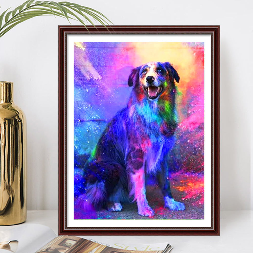 Colorful Puppy - Full Square Drill Diamond Painting 30*40CM