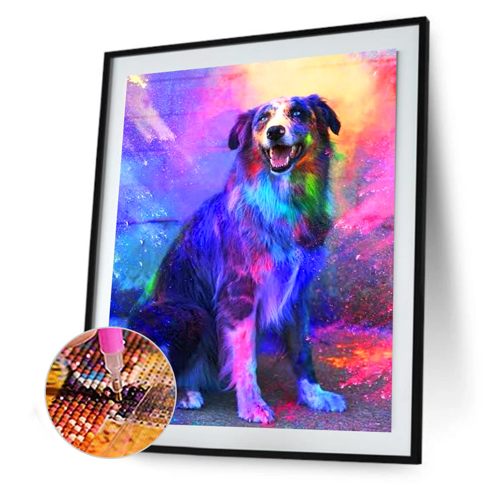 Colorful Puppy - Full Square Drill Diamond Painting 30*40CM