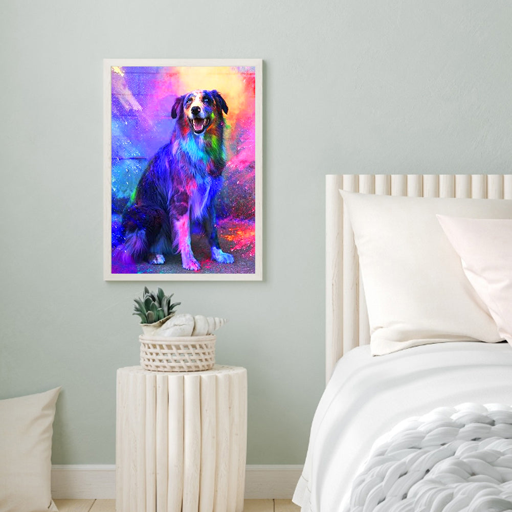 Colorful Puppy - Full Square Drill Diamond Painting 30*40CM