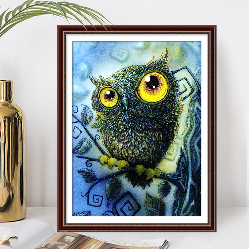 Big Eyed Owl - Full Square Drill Diamond Painting 30*40CM