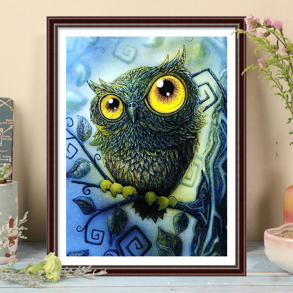 Big Eyed Owl - Full Square Drill Diamond Painting 30*40CM