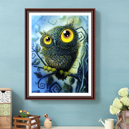 Big Eyed Owl - Full Square Drill Diamond Painting 30*40CM