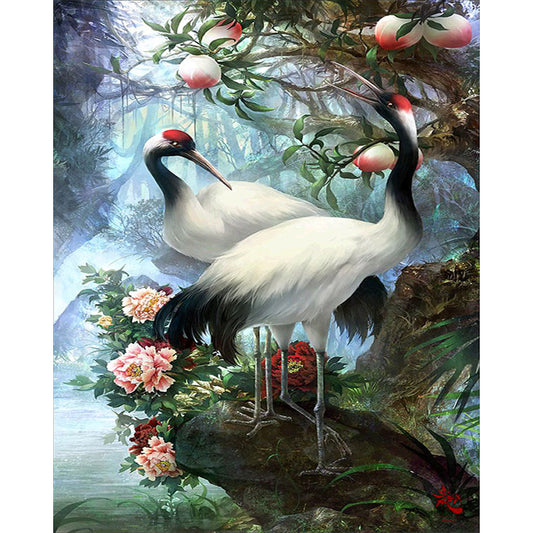 Red-Crowned Crane - 11CT Stamped Cross Stitch 40*50CM