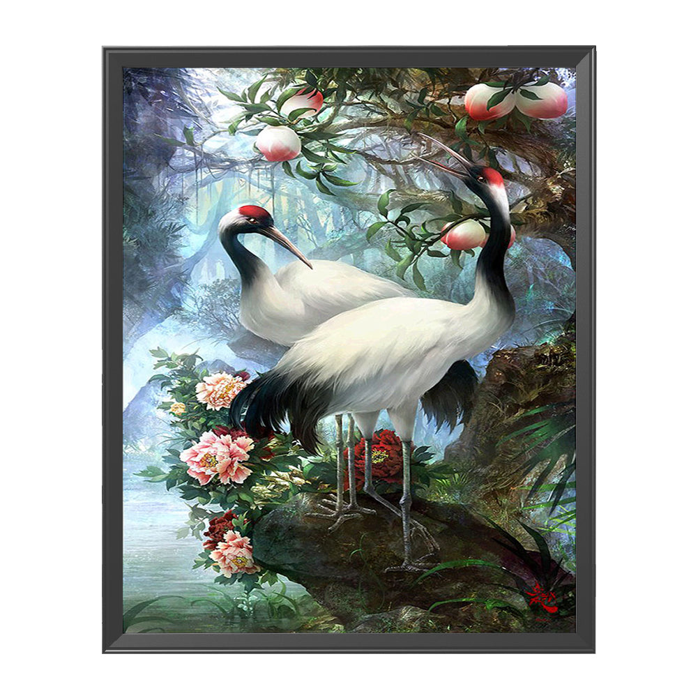 Red-Crowned Crane - 11CT Stamped Cross Stitch 40*50CM