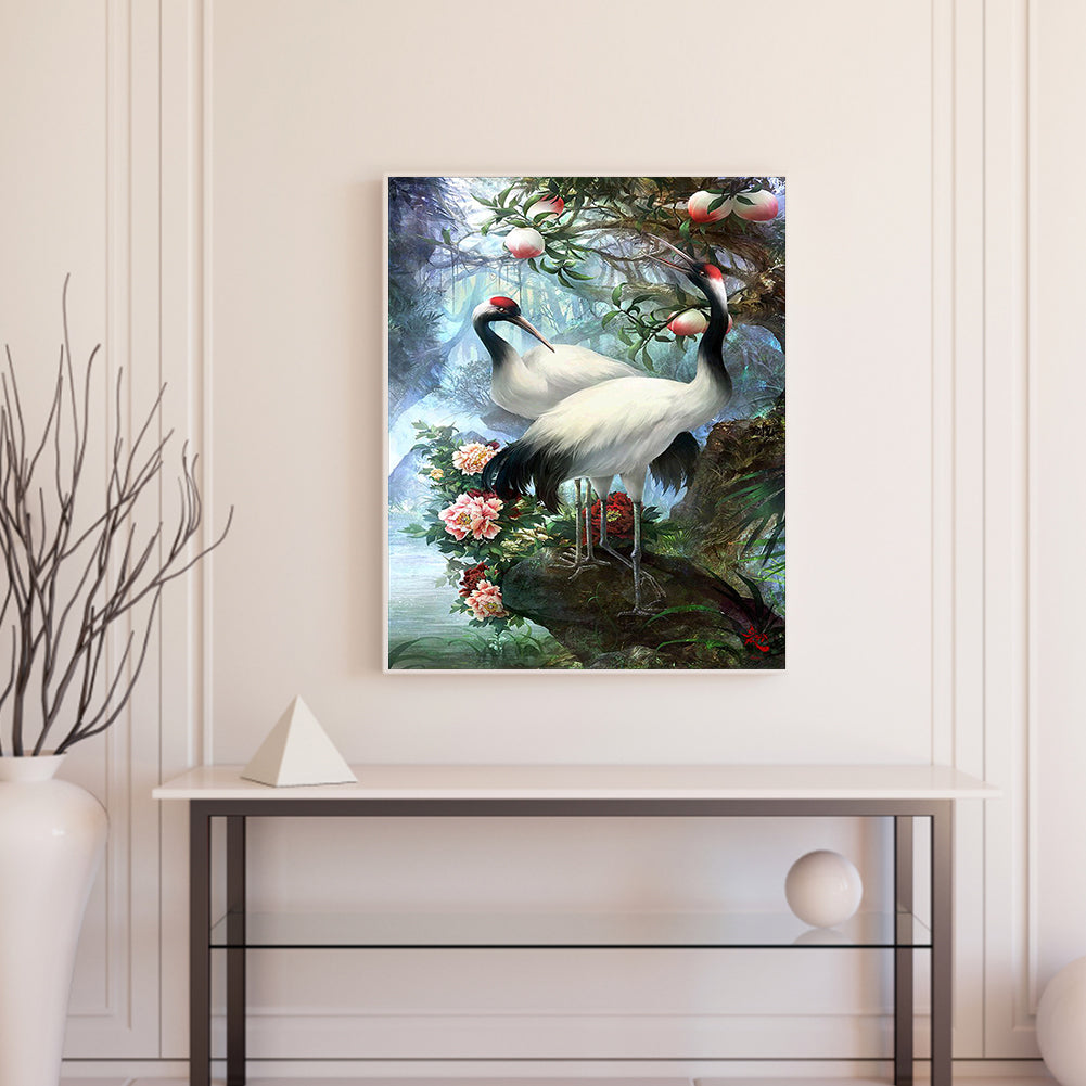 Red-Crowned Crane - 11CT Stamped Cross Stitch 40*50CM