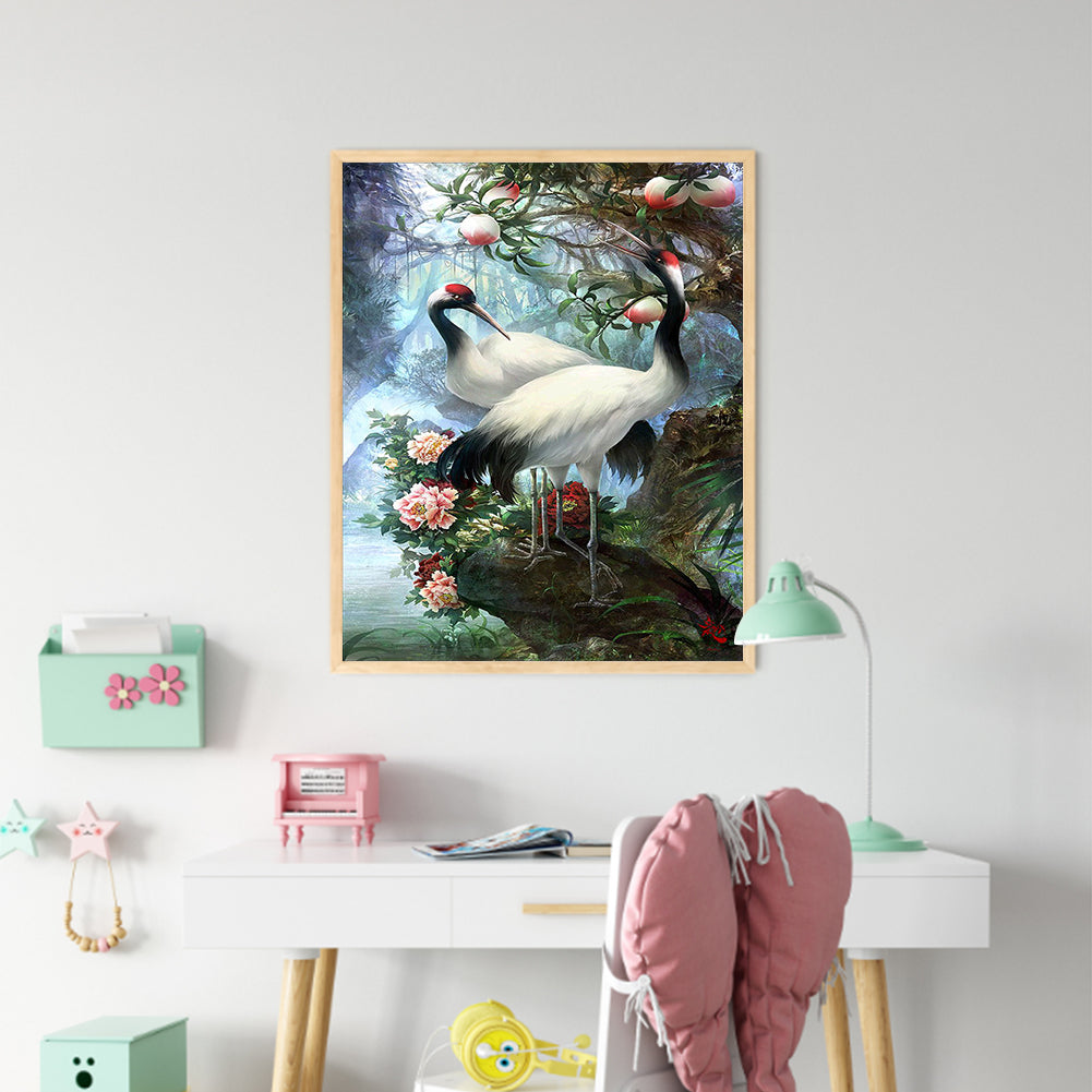 Red-Crowned Crane - 11CT Stamped Cross Stitch 40*50CM