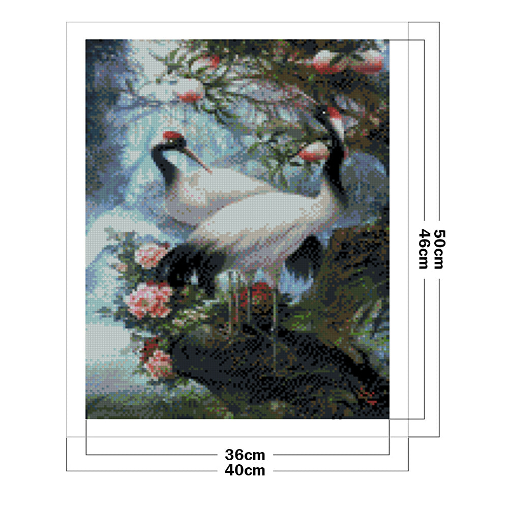 Red-Crowned Crane - 11CT Stamped Cross Stitch 40*50CM