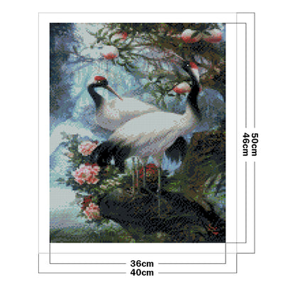 Red-Crowned Crane - 11CT Stamped Cross Stitch 40*50CM