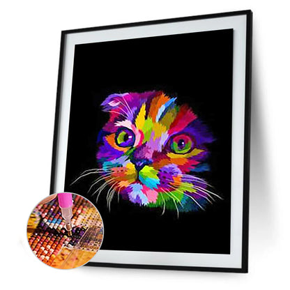 Colorful Cat - Full Square Drill Diamond Painting 30*40CM