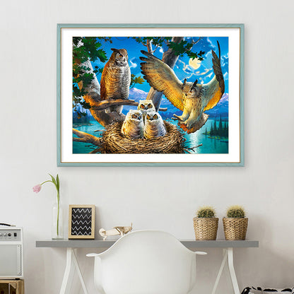 Owl House - Full Square Drill Diamond Painting 30*40CM