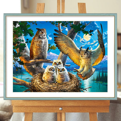 Owl House - Full Square Drill Diamond Painting 30*40CM