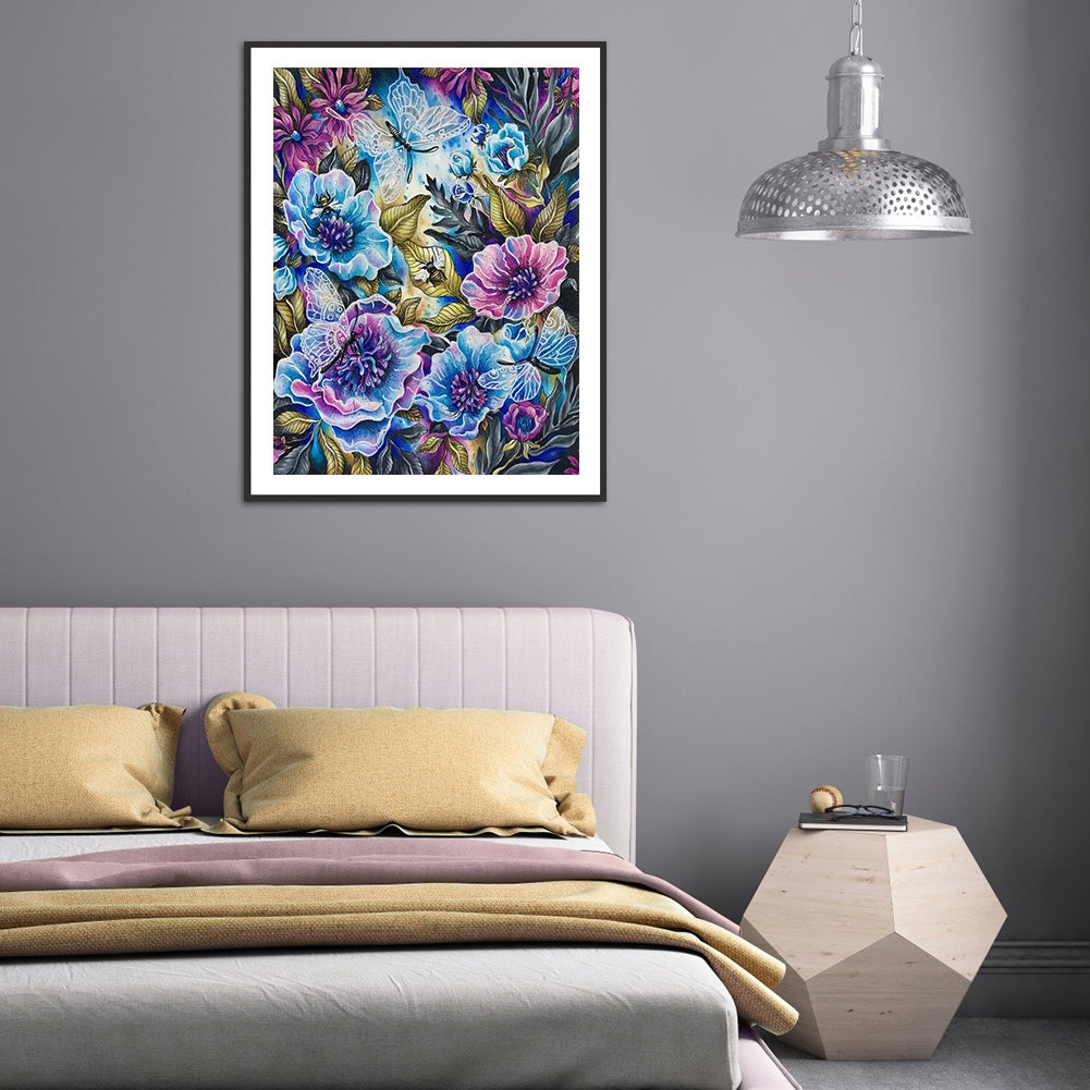 Pansies - Full Round Drill Diamond Painting 30*40CM