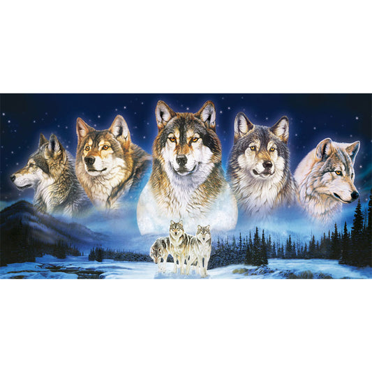 Wolf Pack - Full Round Drill Diamond Painting 80*40CM