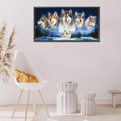 Wolf Pack - Full Round Drill Diamond Painting 80*40CM