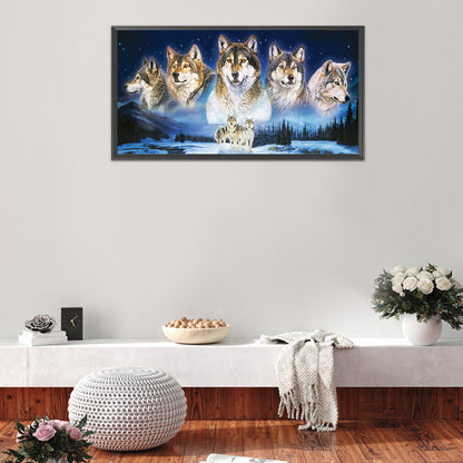 Wolf Pack - Full Round Drill Diamond Painting 80*40CM