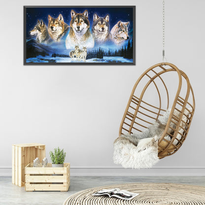 Wolf Pack - Full Round Drill Diamond Painting 80*40CM
