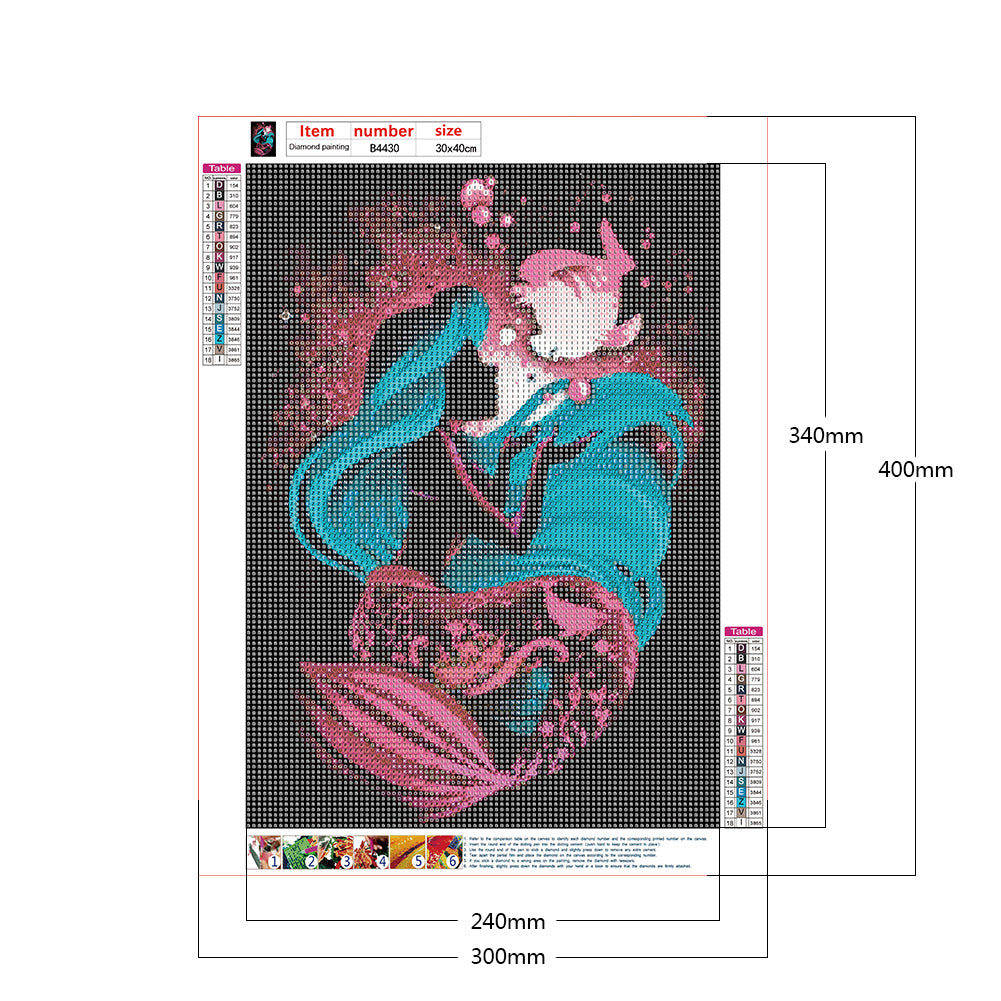 Disney Character Silhouette - Full Round Drill Diamond Painting 30*40CM