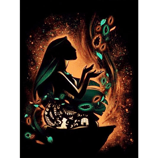 Disney Character Silhouette - Full Round Drill Diamond Painting 30*40CM