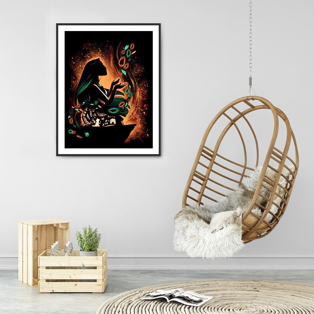 Disney Character Silhouette - Full Round Drill Diamond Painting 30*40CM