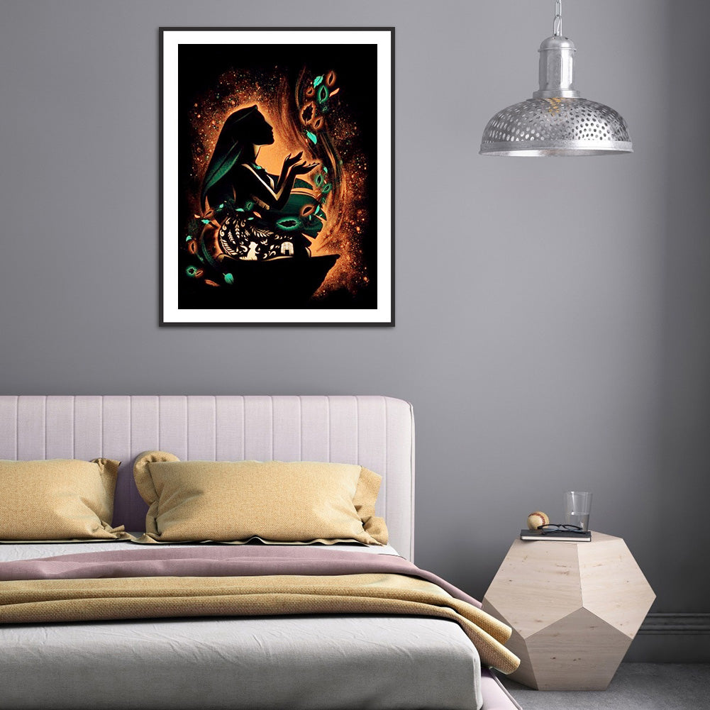 Disney Character Silhouette - Full Round Drill Diamond Painting 30*40CM