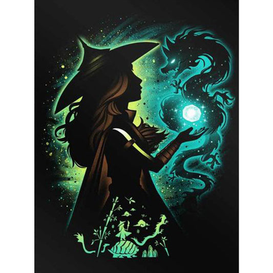 Disney Character Silhouette - Full Round Drill Diamond Painting 30*40CM