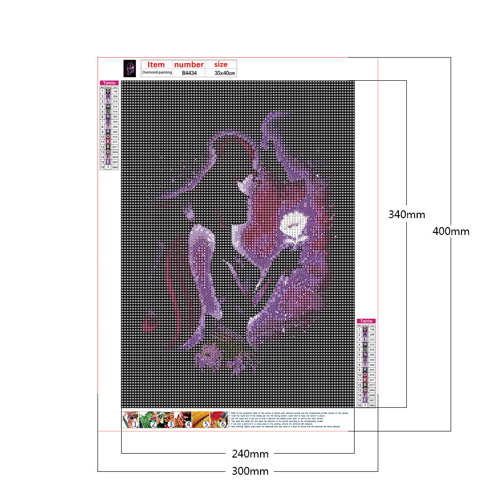 Disney Character Silhouette - Full Round Drill Diamond Painting 30*40CM