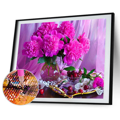 Purple Carnation - Full Round Drill Diamond Painting 40*30CM