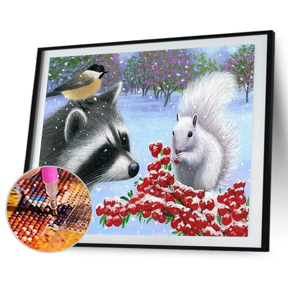 Raccoon - Full Round Drill Diamond Painting 40*30CM