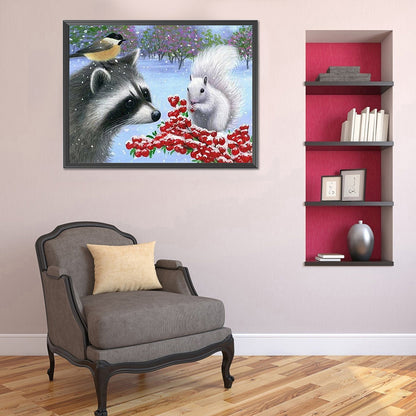 Raccoon - Full Round Drill Diamond Painting 40*30CM
