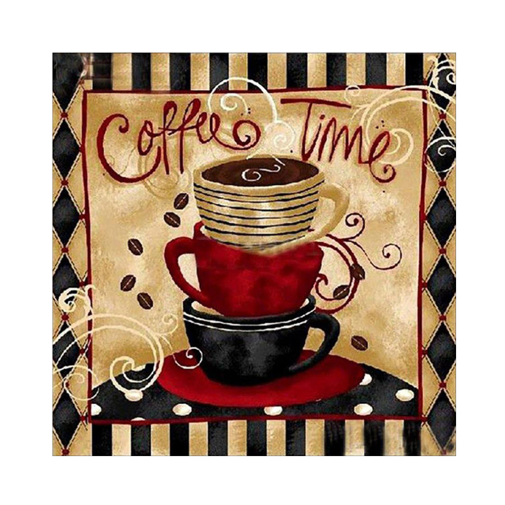 Coffee Cup Calligraphy - Full Round Drill Diamond Painting 40*40CM