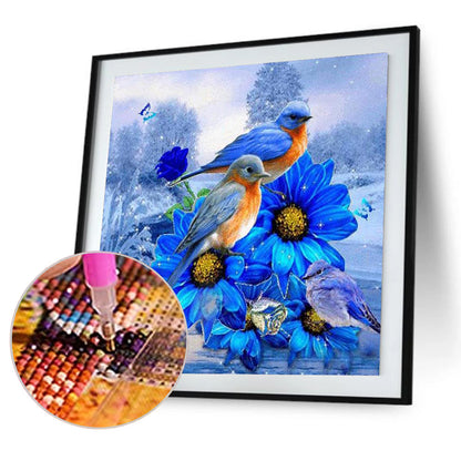 Blue Bird - Full Square Drill Diamond Painting 30*30CM