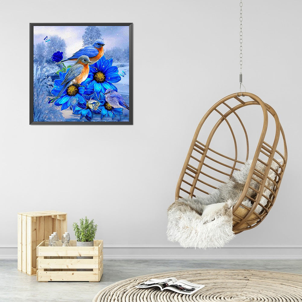 Blue Bird - Full Square Drill Diamond Painting 30*30CM