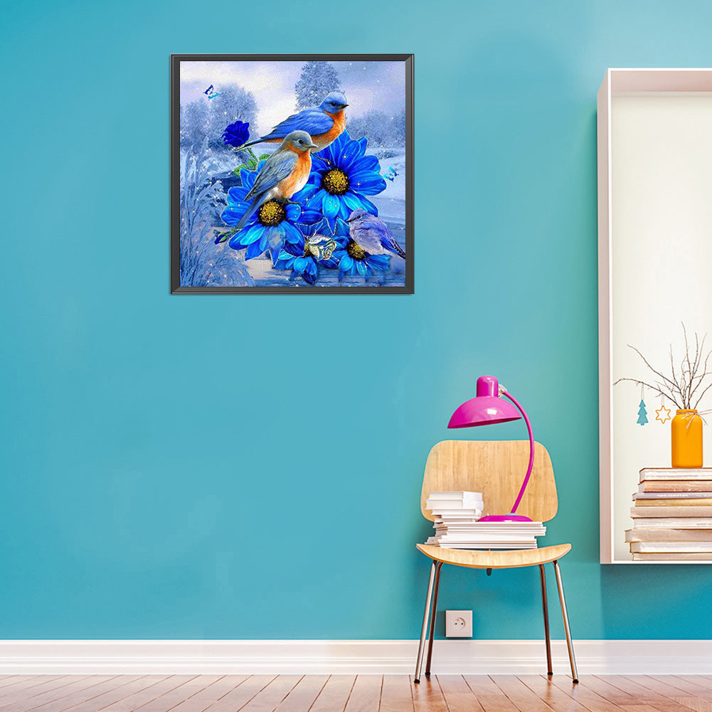 Blue Bird - Full Square Drill Diamond Painting 30*30CM