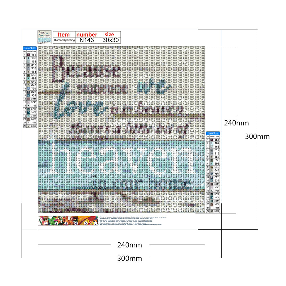 English Calligraphy And Painting - Full Square Drill Diamond Painting 30*30CM